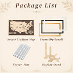 Personalized Soccer Stadium Tracker Map – Vintage Brown Background