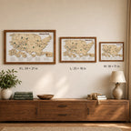 Personalized 2D National Parks Map with Nameplate(White)