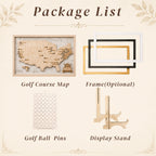 Personalized 2D Golf Course Tracker Map with Nameplate