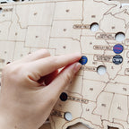 Personalized Wooden MLB Stadium Map with Engraved Nameplate & Colorful Team Pins