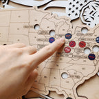 Personalized Wooden MLB Stadium Map with Colorful MLB Team Pins