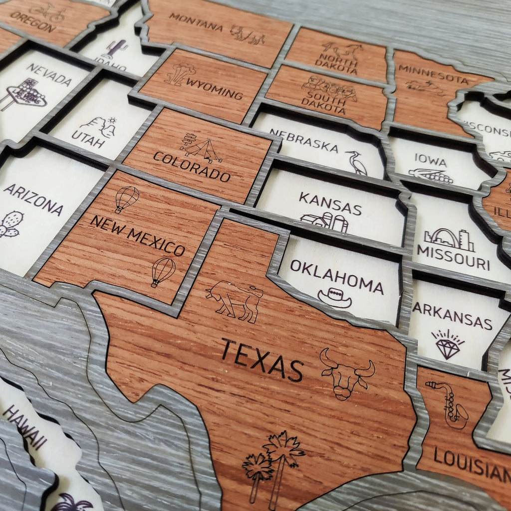 Personalized USA Travel Map Puzzle - Couples Anniversary Keepsake & Wedding Gift