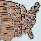 Wood USA Map Push Pin Travel Map - Personalized Christmas Gifts