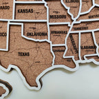 Wood USA Map Push Pin Travel Map - Personalized Christmas Gifts
