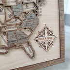 Custom Wooden US Map for States Visited – 50 States Travel Tracker Board & Puzzle