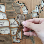 3D Wooden USA Travel Map - Personalized Road Trip Gift & RV Camper Wall Decor