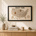 Personalized USA States Puzzle Map(Natural Wood)
