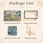 National Park Travel Map - 63 Parks Push Pin Map(Mountain)