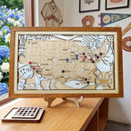 Personalized Wooden MLB Stadium Map with Engraved Nameplate & Colorful Team Pins - Mappae Pilot