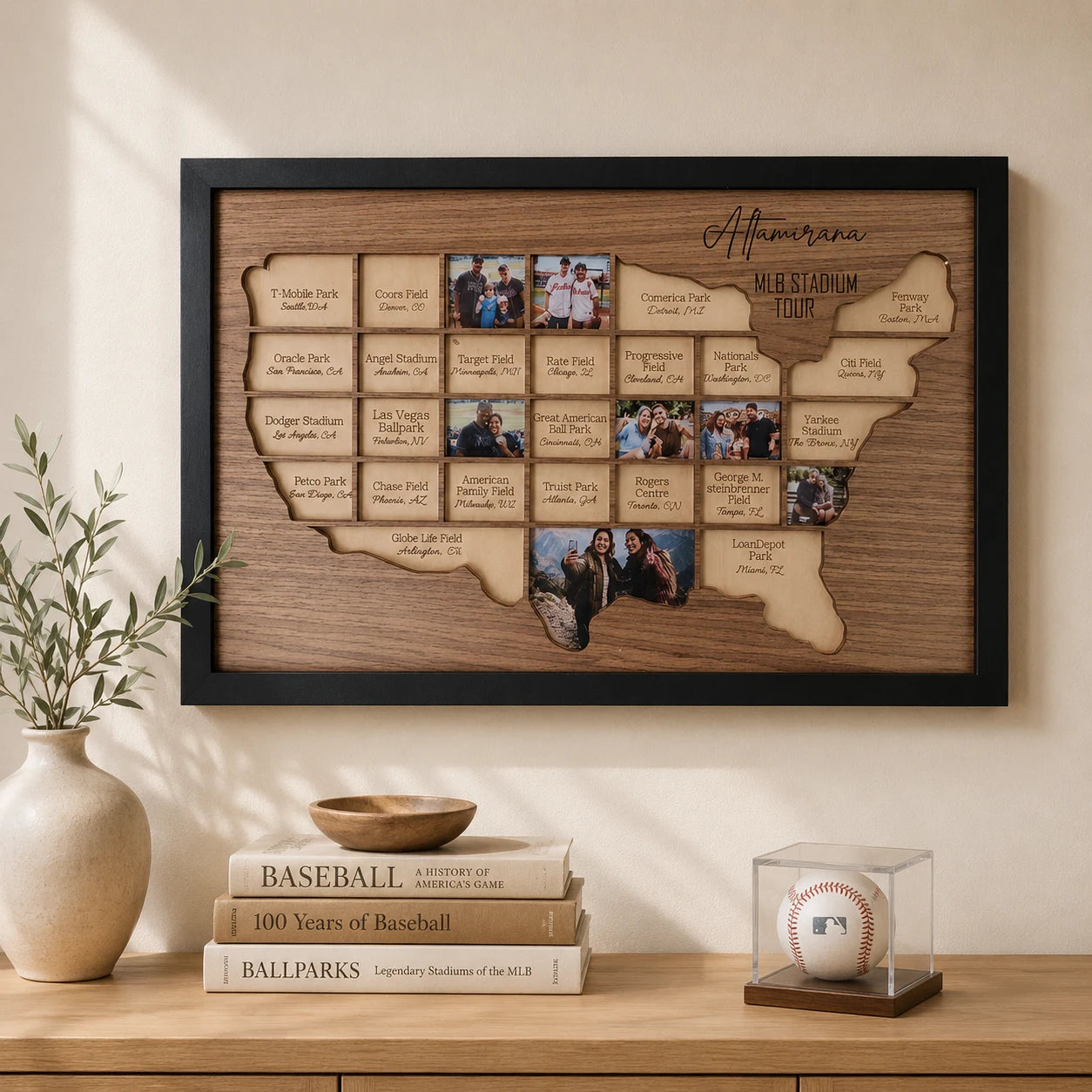 Personalized Baseball Stadium Map Photo Frame