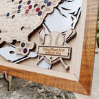Personalized Wooden MLB Stadium Map with Engraved Nameplate & Colorful Team Pins