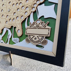 Personalized Golf Course Tracker Map with Nameplate – Green Background