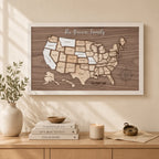 Personalized USA States Puzzle Map(Dark Walnut)