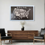 50 States Travel Tracker Wooden Map - Places I've Been & Adventure Bucket List