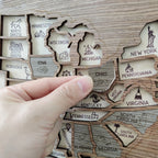 Wooden USA State Puzzle Travel Tracker Map - Add States as You Travel Board