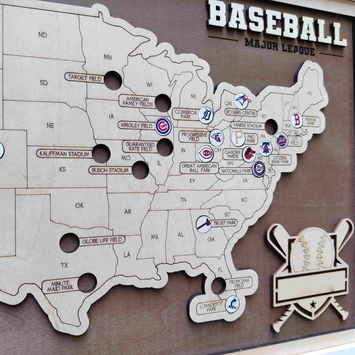 Personalized Baseball Stadium Map - Retirement Gifts