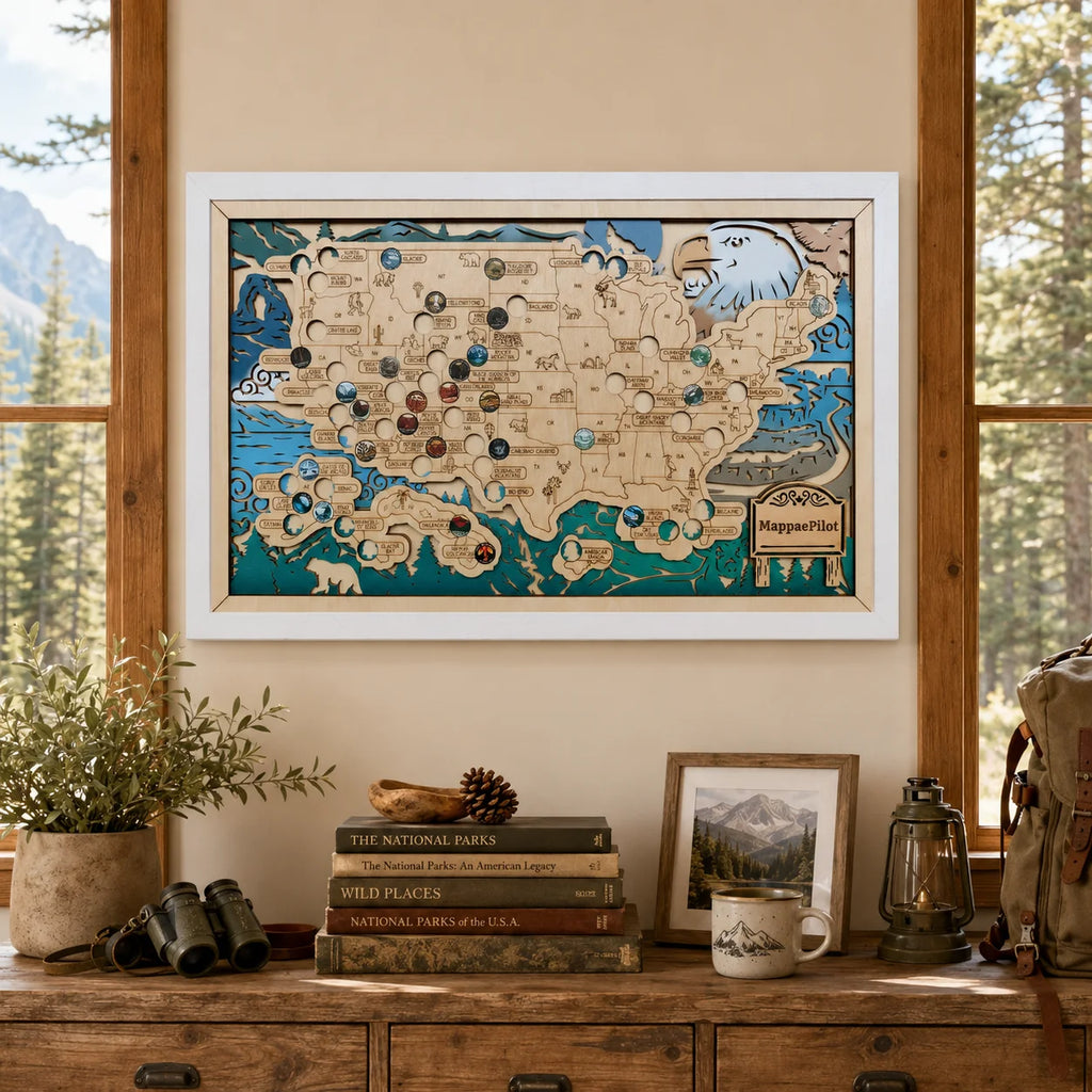 National Park Travel Map - 63 Parks Push Pin Map(Eagle)