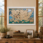 National Park Travel Map - 63 Parks Push Pin Map(Eagle)
