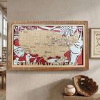 Custom Team Color Wooden MLB Stadium Map with Team Logo Pins - Mappae Pilot