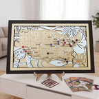 Personalized Wooden MLB Stadium Map with Engraved Nameplate & Colorful Team Pins - Mappae Pilot
