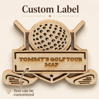 Personalized 2D Golf Course Tracker Map with Nameplate
