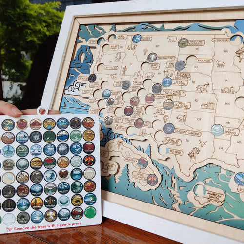 National Park Travel Map - 63 Parks Push Pin Map(Eagle)