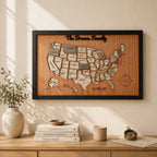 Personalized USA States Puzzle Map(Walnut)