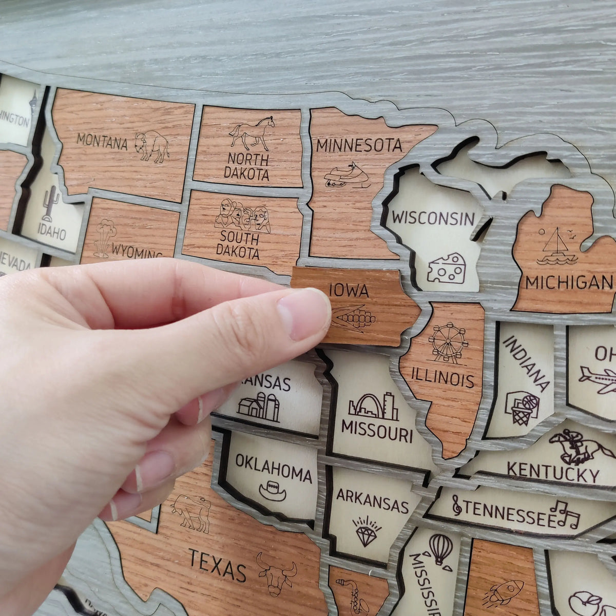 Personalized USA Travel Map Puzzle - Couples Anniversary Keepsake & Wedding Gift