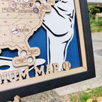 Custom Team Color Wooden MLB Stadium Map with Team Logo Pins - Mappae Pilot