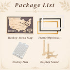 Personalized Hockey Arena Tracker Map – Vintage Brown Background
