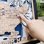 Custom Team Color Wooden MLB Stadium Map with Team Logo Pins - Mappae Pilot