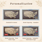 Personalized Football Stadium Tracker Map – Vintage Brown Background