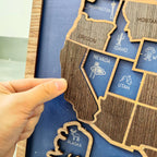 Personalized Wooden USA Travel Map Puzzle – 50 States Visited Tracker & Wall Art
