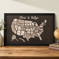 50 States Travel Tracker Wooden Map - Places I've Been & Adventure Bucket List