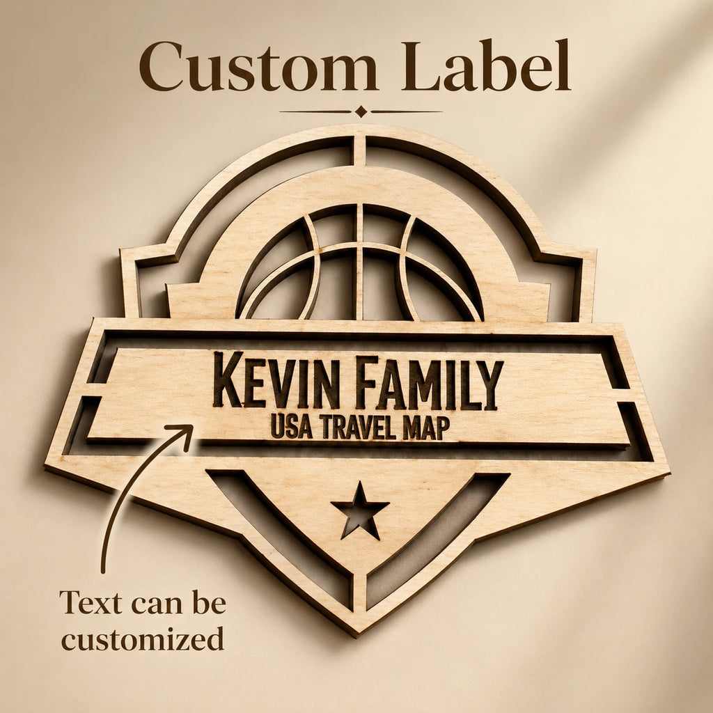 Personalized Basketball Arena Tracker Map – Vintage Brown Background