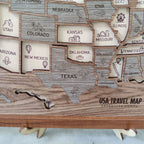 Wooden USA State Puzzle Travel Tracker Map - Add States as You Travel Board