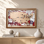 Custom Team Color Wooden MLB Stadium Map with Team Pins