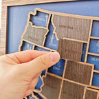 Personalized Wooden USA Travel Map Puzzle – 50 States Visited Tracker & Wall Art