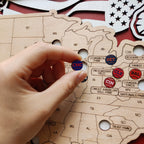 Custom Team Color Wooden MLB Stadium Map with Team Pins