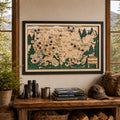 National Park Travel Map - 63 Parks Push Pin Map(Forest）