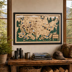 National Park Travel Map - 63 Parks Push Pin Map(Forest）