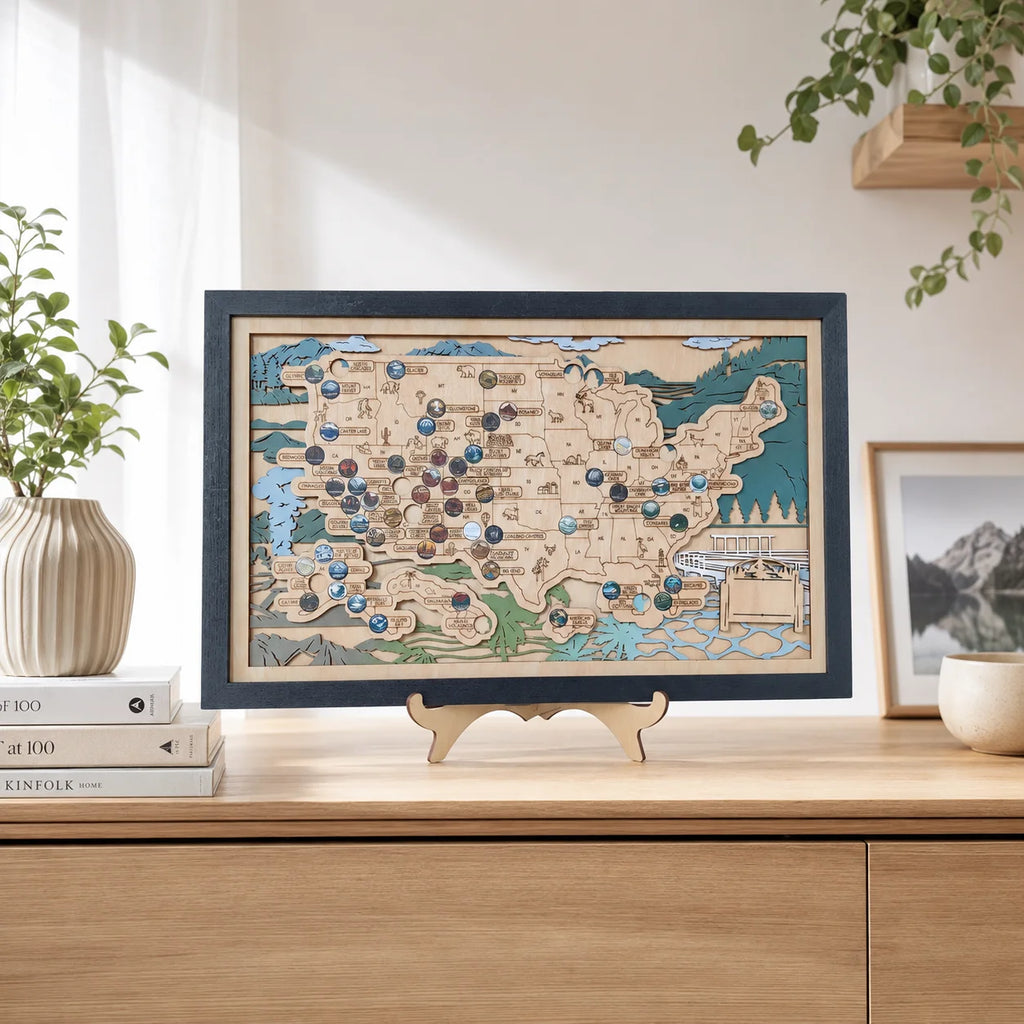 National Park Travel Map - 63 Parks Push Pin Map(Mountain)