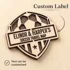 Personalized Soccer Stadium Tracker Map – Vintage Brown Background