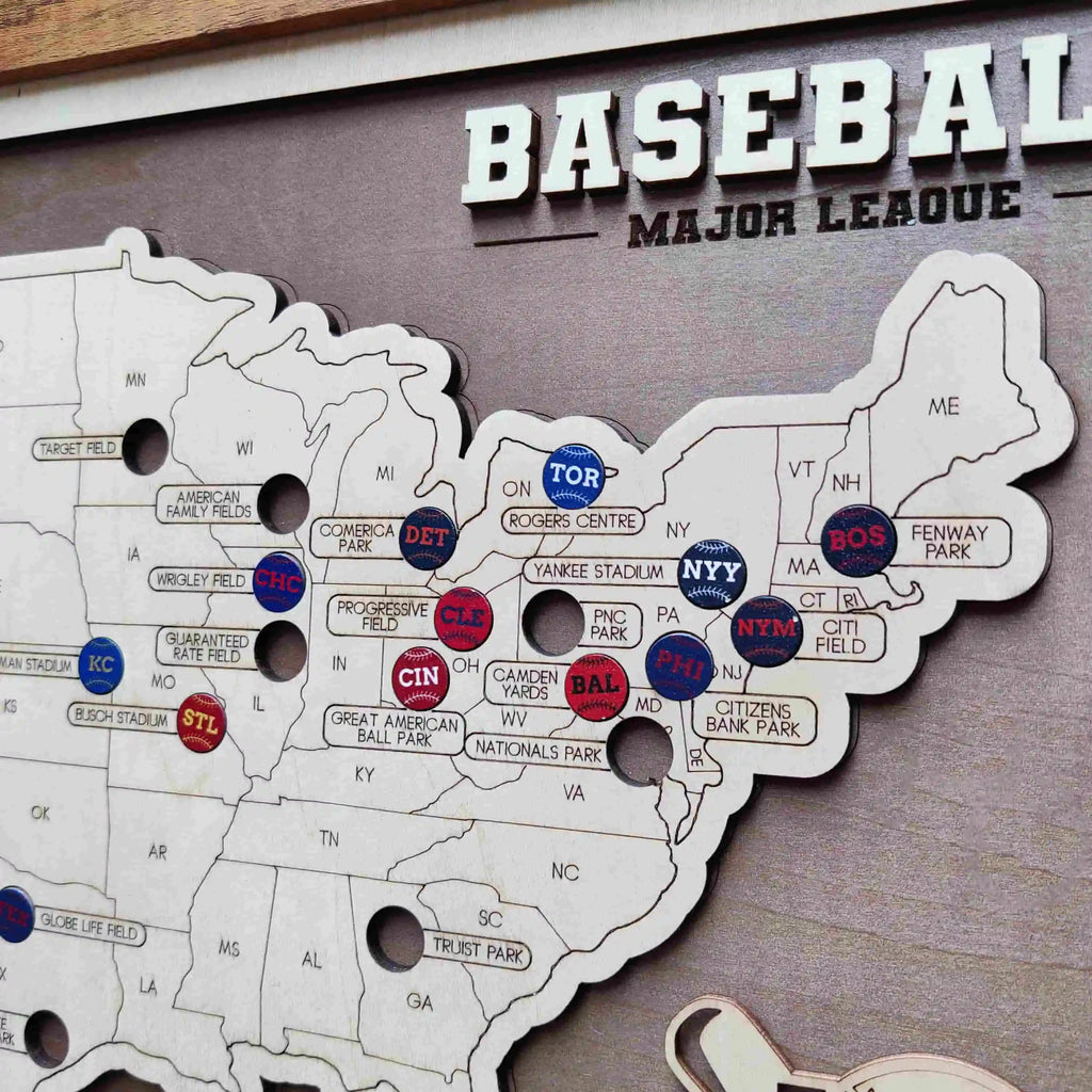 Personalized Baseball Stadium Map - Father's Day Gift for Sports Fans