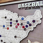 Personalized Baseball Stadium Map - Father's Day Gift for Sports Fans