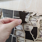 US States Wooden Map Puzzle - USA Travel Map Graduation Gift