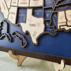 Personalized Wooden USA Travel Map Puzzle – 50 States Visited Tracker & Wall Art