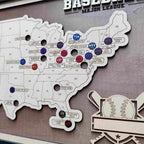 Personalized Baseball Stadium Map - Father's Day Gift for Sports Fans