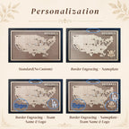 Personalized Baseball Stadium Tracker Map – Vintage Brown Background