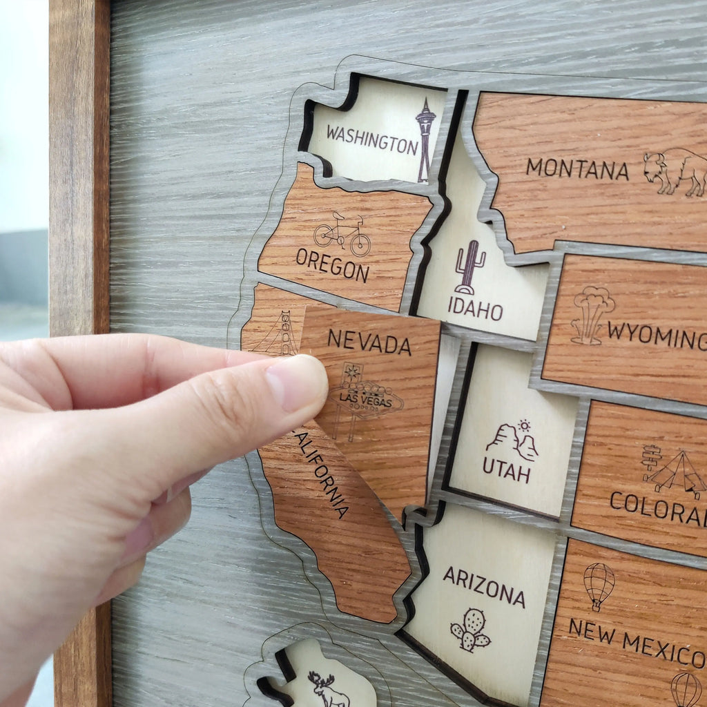 Personalized USA Travel Map Puzzle - Couples Anniversary Keepsake & Wedding Gift